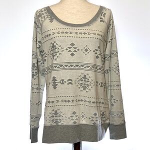 Maurices Geometric Tribal Long Sleeve Knit Top NWT